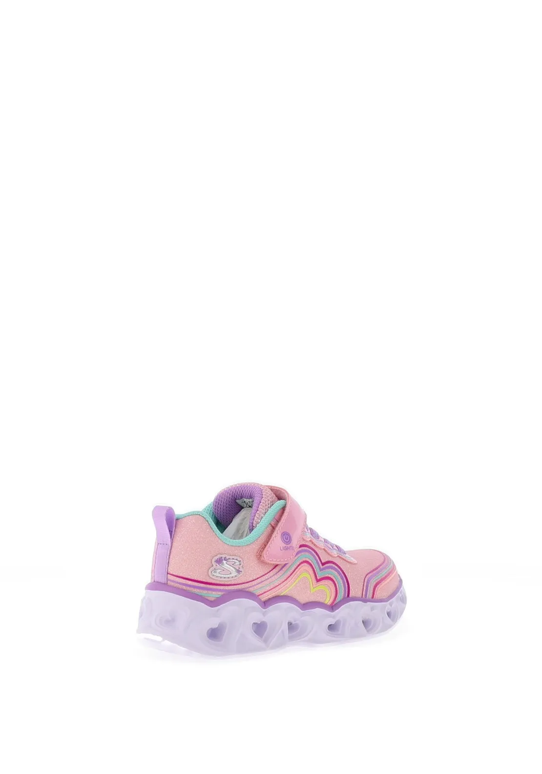 Skechers Girls Heart Lights Retro Hearts Trainer, Pink