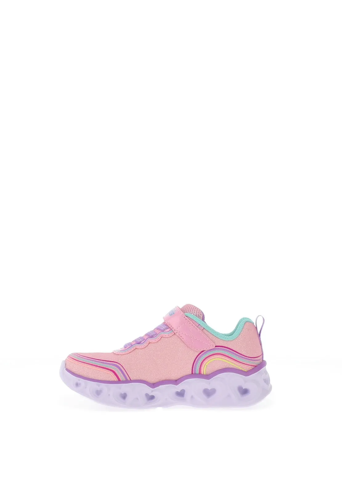 Skechers Girls Heart Lights Retro Hearts Trainer, Pink