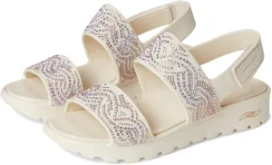 Skechers Women's Foamies Arch Fit Footsteps Double Band with Rhinestones Wedge Sandal