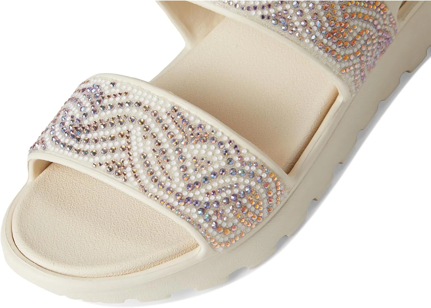 Skechers Women's Foamies Arch Fit Footsteps Double Band with Rhinestones Wedge Sandal