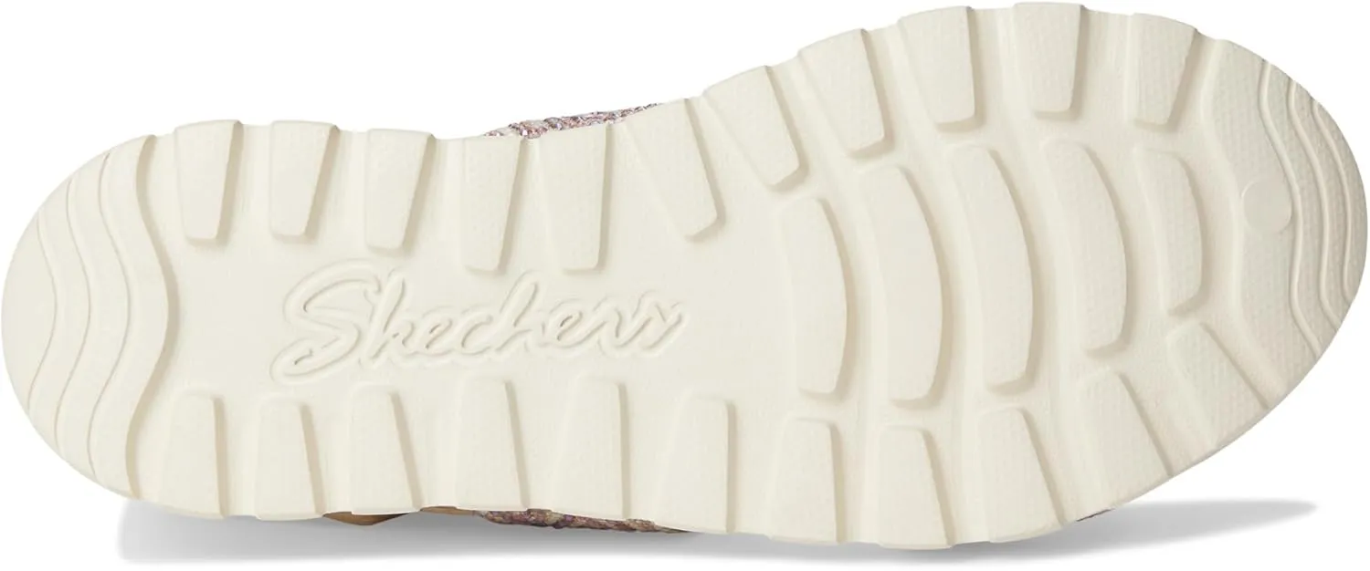 Skechers Women's Foamies Arch Fit Footsteps Double Band with Rhinestones Wedge Sandal