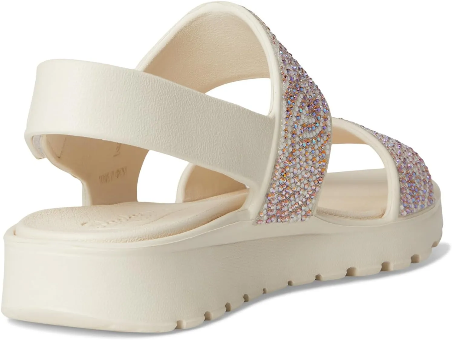 Skechers Women's Foamies Arch Fit Footsteps Double Band with Rhinestones Wedge Sandal