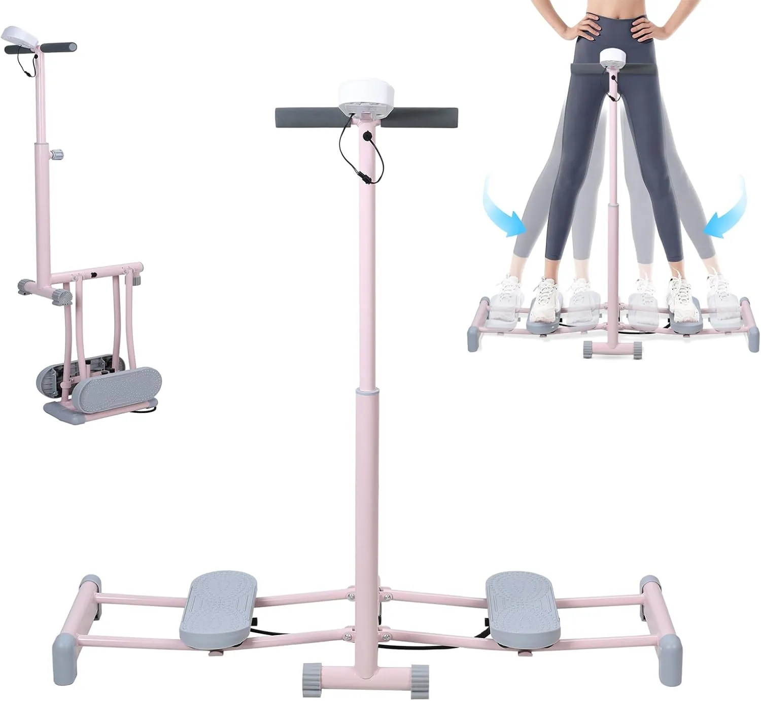 Ski Machine Collapsible Leg Magic Machine Leg Stretcher Split Machine Pelvic Floor Trainer Kegel Trainer Workout Equipment for at Home Gym Pink