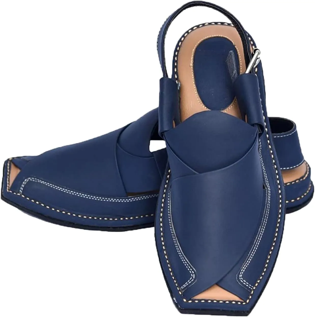 SKY-SELLER Mens Footwear Handmade Sandals Double Sole Cowhide Leather Shoes - Aesthetic Outdoor Chappal for Men Boot