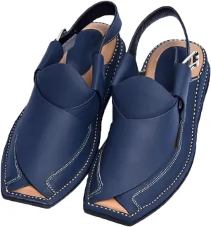 SKY-SELLER Mens Footwear Handmade Sandals Double Sole Cowhide Leather Shoes - Aesthetic Outdoor Chappal for Men Boot