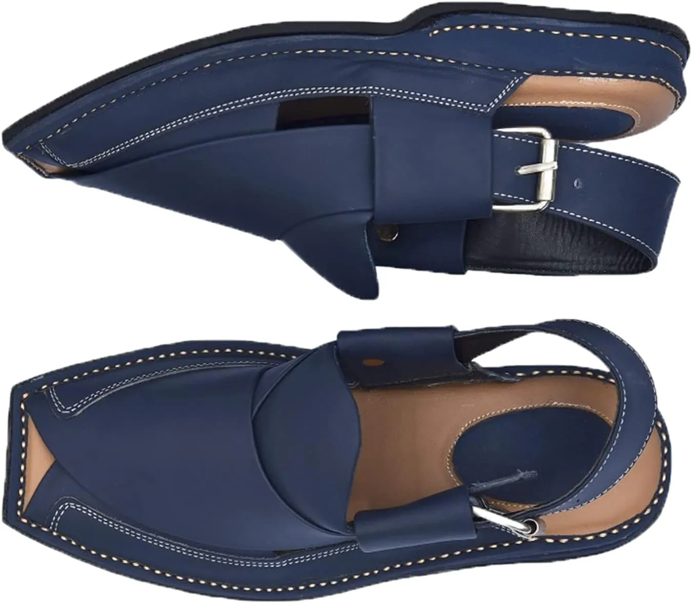 SKY-SELLER Mens Footwear Handmade Sandals Double Sole Cowhide Leather Shoes - Aesthetic Outdoor Chappal for Men Boot