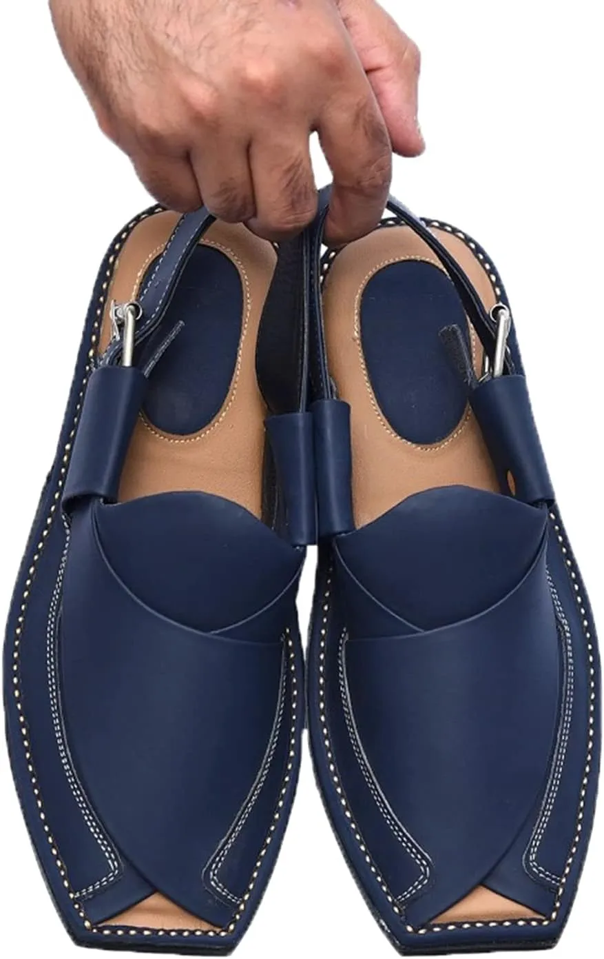 SKY-SELLER Mens Footwear Handmade Sandals Double Sole Cowhide Leather Shoes - Aesthetic Outdoor Chappal for Men Boot