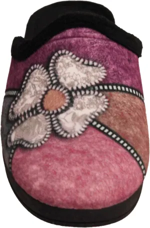 Sleepers Womens/Ladies Kimberly Flower Trim Mule Slippers