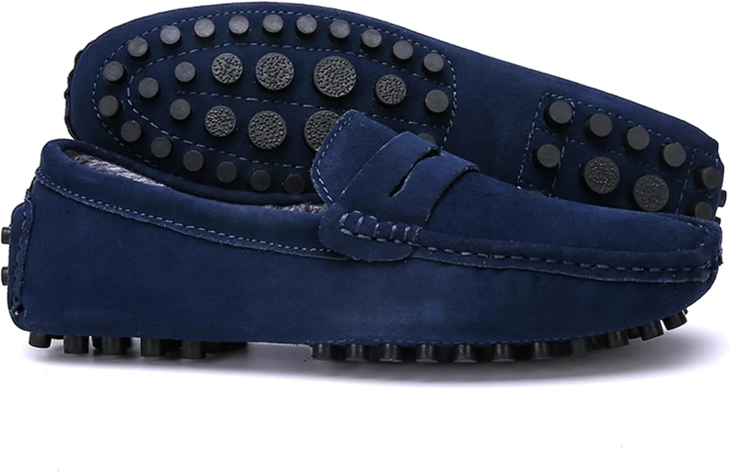 Slip-on Loafer for Men Flats Bow-Tie Suede Leather Dress Driving Moccasins Casual Boat Shoes