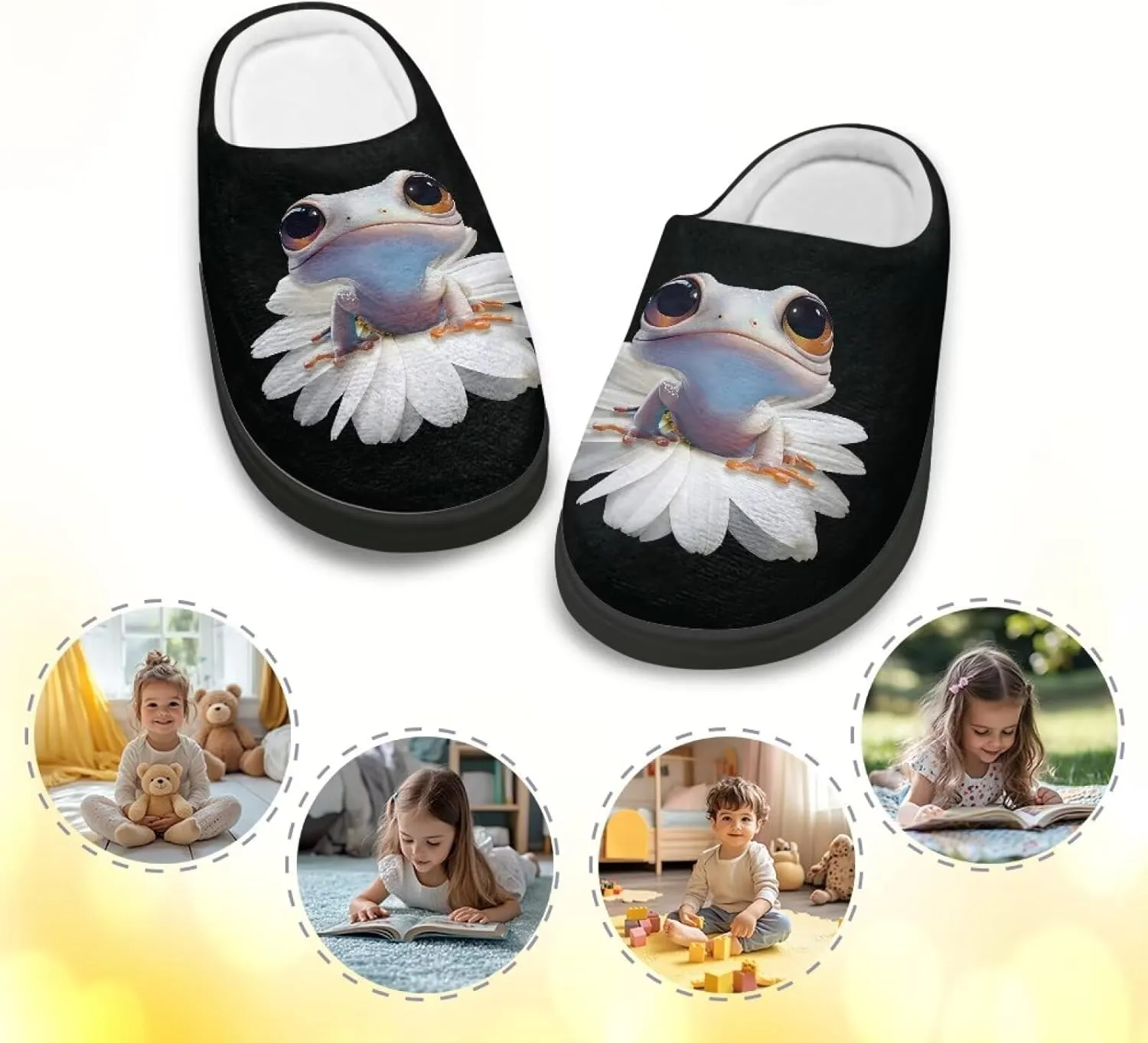 Slippers for Kids Warm Plush Slippers Non Slip House Slippers Winter Cozy Bedroom Slippers