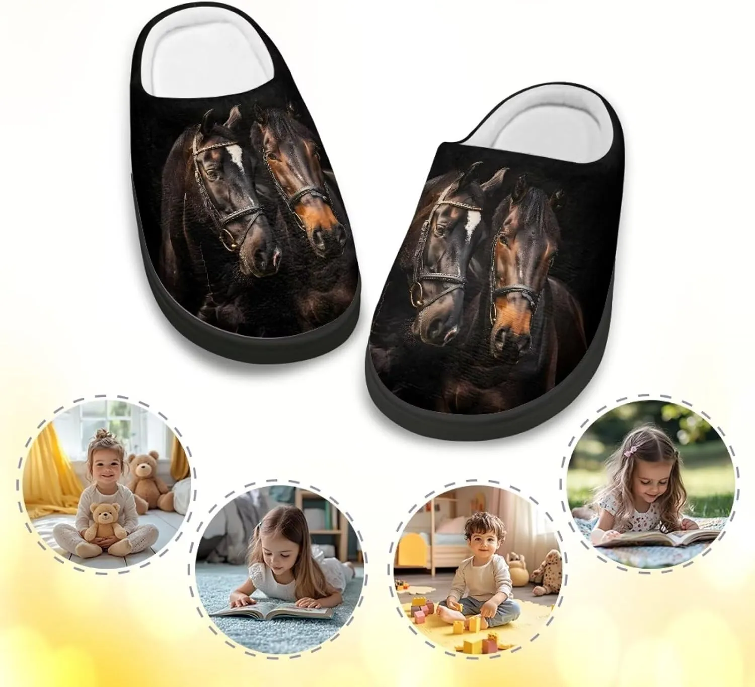 Slippers for Kids Warm Plush Slippers Non Slip House Slippers Winter Cozy Bedroom Slippers