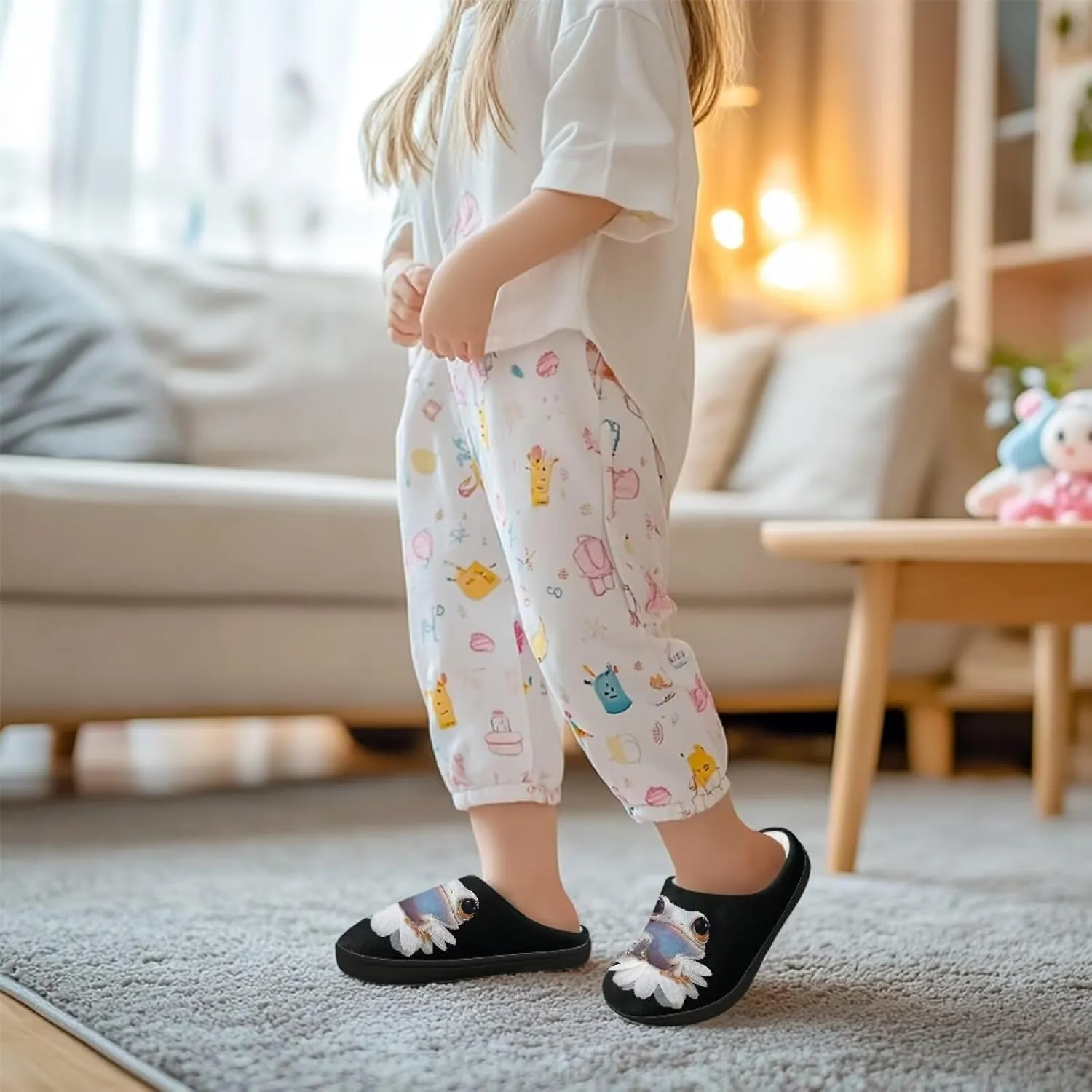 Slippers for Kids Warm Plush Slippers Non Slip House Slippers Winter Cozy Bedroom Slippers