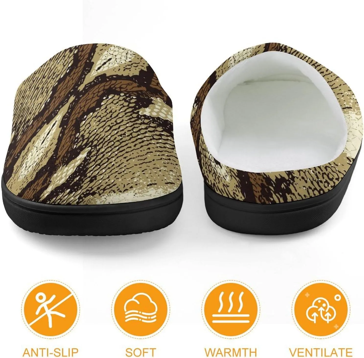 Snake Skin Stripe Pattern Cute Slippers For Girls Boys Anti Slip House Slipper Warm Shoes For Indoor Outdoor