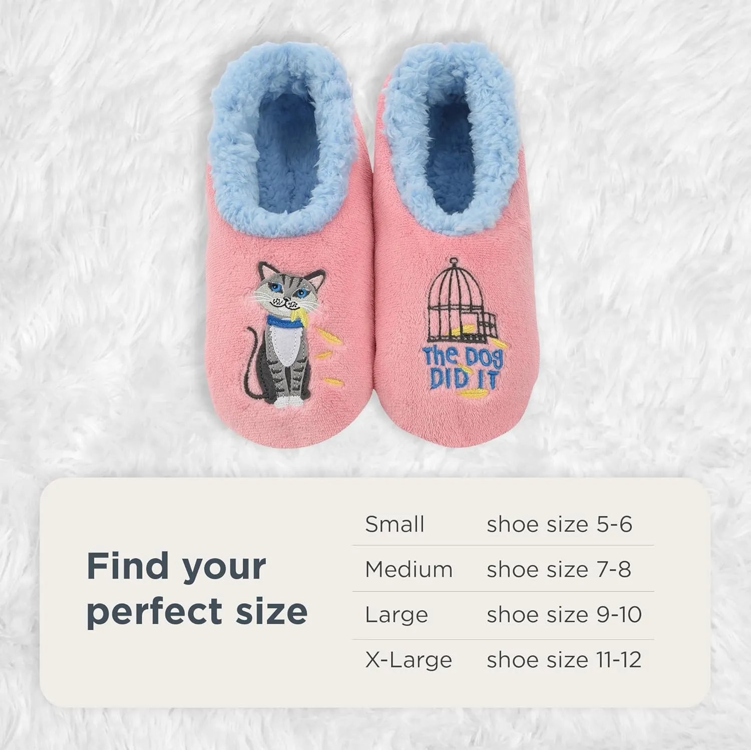 Snoozies Pairable Slipper Socks - Funny House Slippers for Women, Non-Slip Fuzzy Slipper Socks