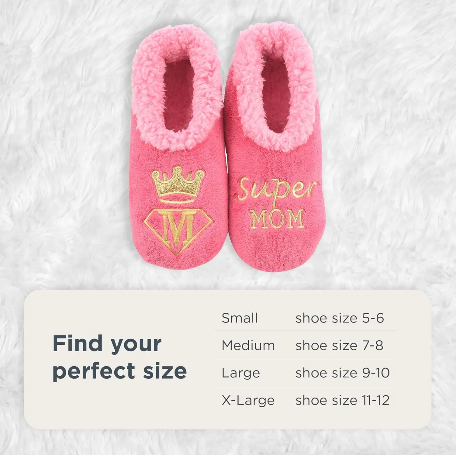 Snoozies Pairable Slipper Socks - Funny House Slippers for Women, Non-Slip Fuzzy Slipper Socks