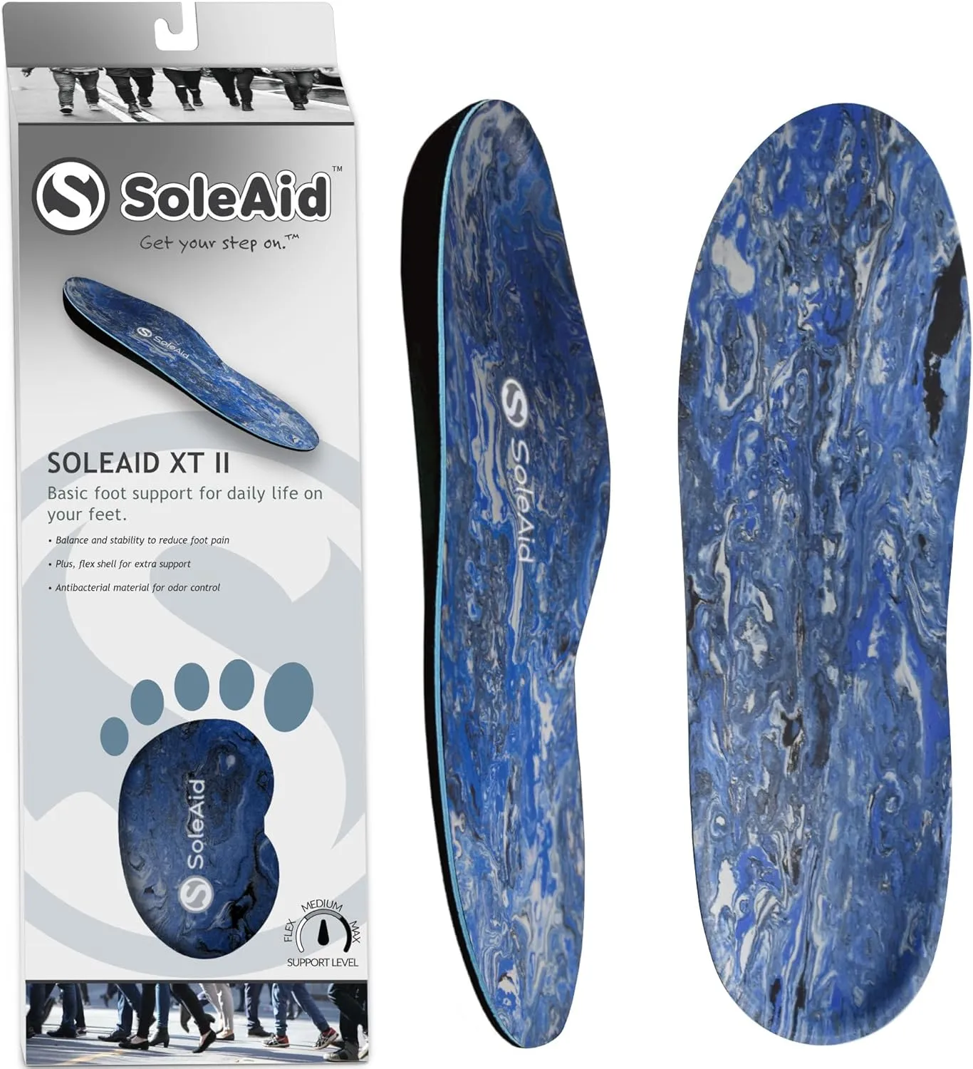 SoleAid XTII Insoles - 3-Layer Performance Insole with Semi-rigid Arch Support - Light Weight, Shock Absorbing, Anti-Fatigue, Functional Foot Supports for Plantar Fasciitis (Men's 12-12.5 / Women's -)