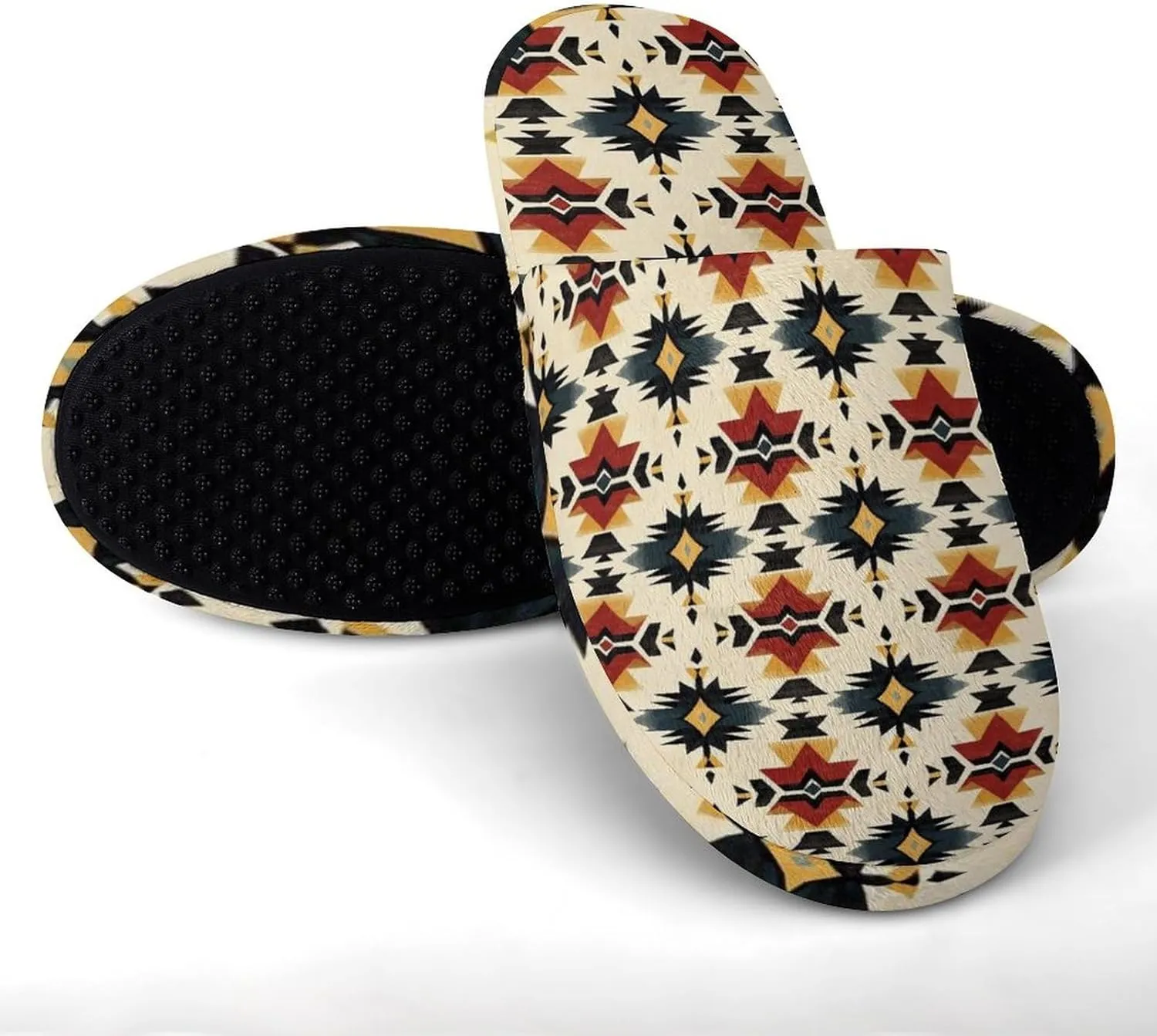Southwest Native Ethnic Pattern Men's Slipper Non Slip Comfortable Winter Warm Home House Shoes Indoor Slippers