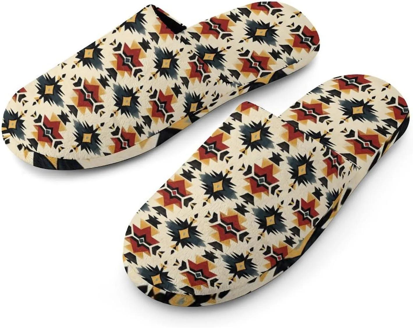 Southwest Native Ethnic Pattern Men's Slipper Non Slip Comfortable Winter Warm Home House Shoes Indoor Slippers