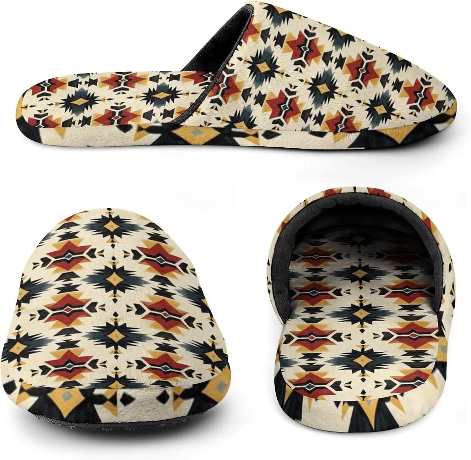 Southwest Native Ethnic Pattern Men's Slipper Non Slip Comfortable Winter Warm Home House Shoes Indoor Slippers
