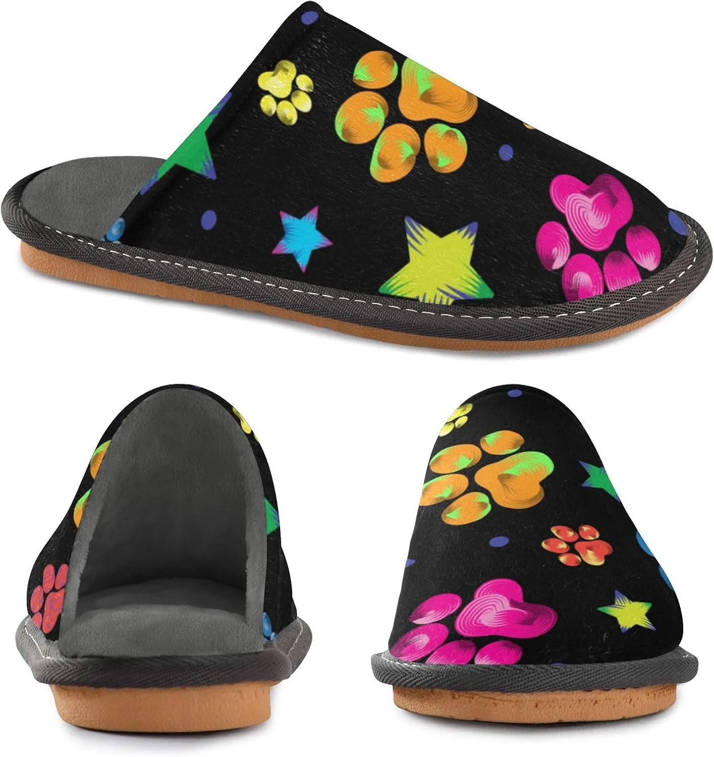 Spa Slippers Indoor House Fuzzy Slippers Soft Memory Foam Non-Slip Home Slipper Winter Shoes For Bedroom Hotel Travel 4-11
