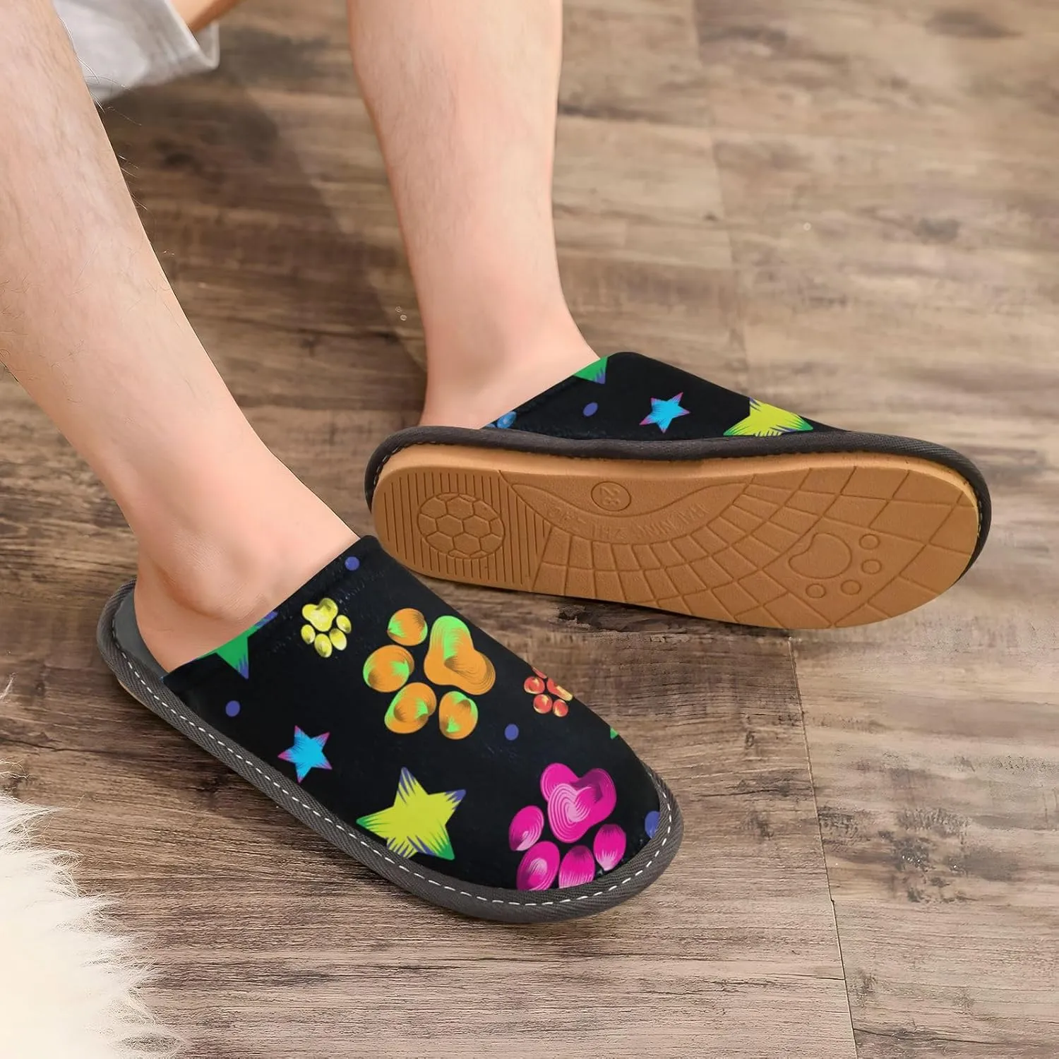 Spa Slippers Indoor House Fuzzy Slippers Soft Memory Foam Non-Slip Home Slipper Winter Shoes For Bedroom Hotel Travel 4-11
