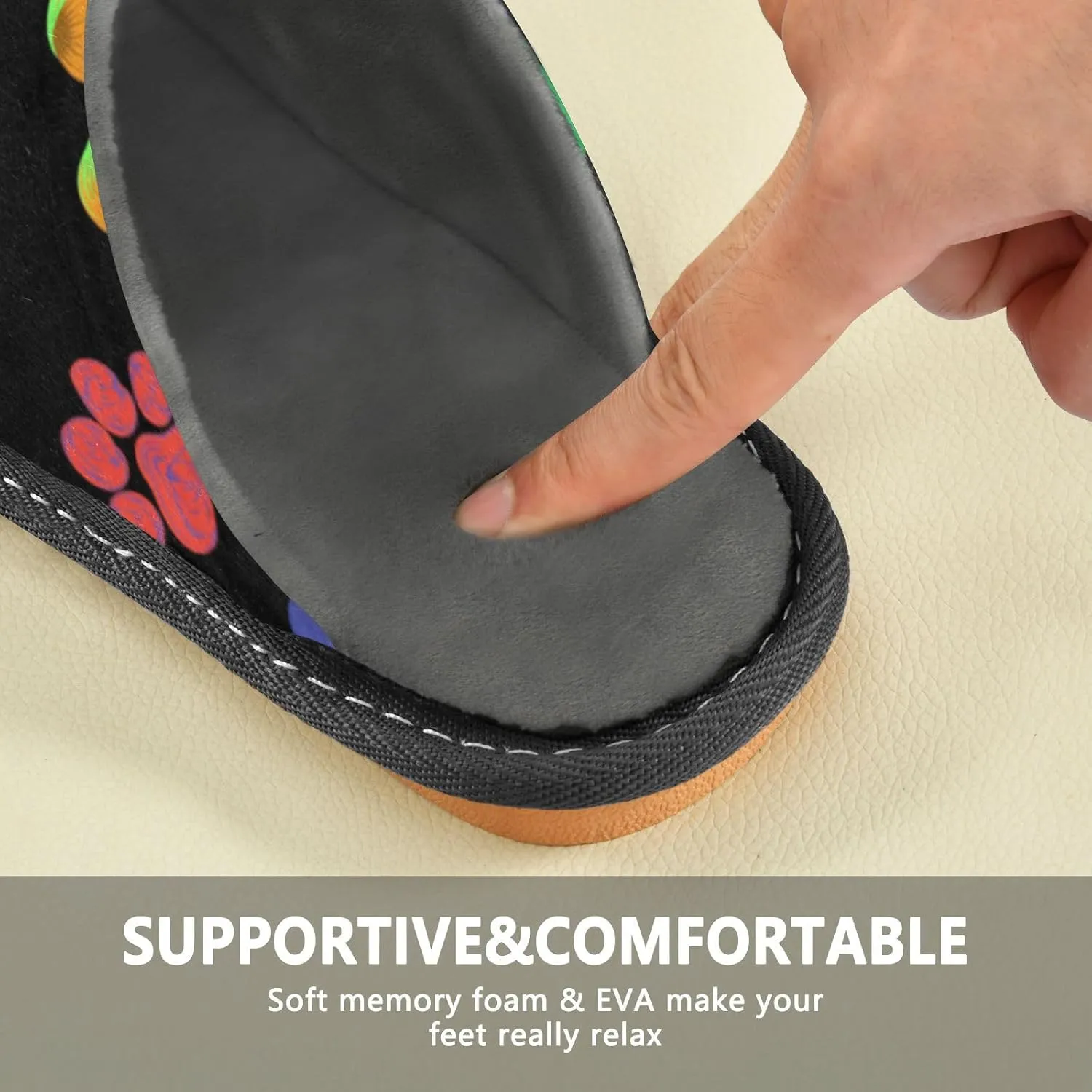 Spa Slippers Indoor House Fuzzy Slippers Soft Memory Foam Non-Slip Home Slipper Winter Shoes For Bedroom Hotel Travel 4-11