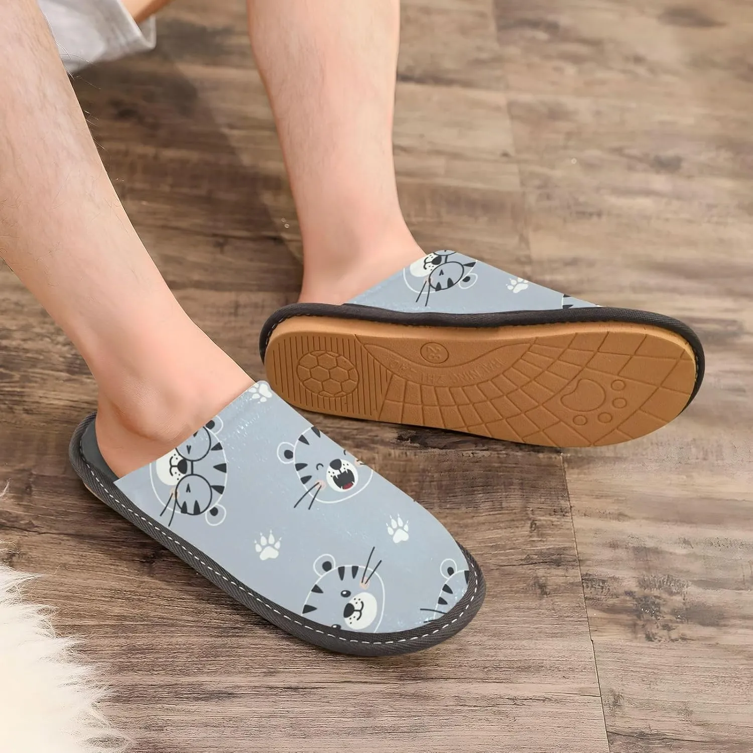 Spa Slippers Indoor House Fuzzy Slippers Soft Memory Foam Non-Slip Home Slipper Winter Shoes For Bedroom Hotel Travel 4-11