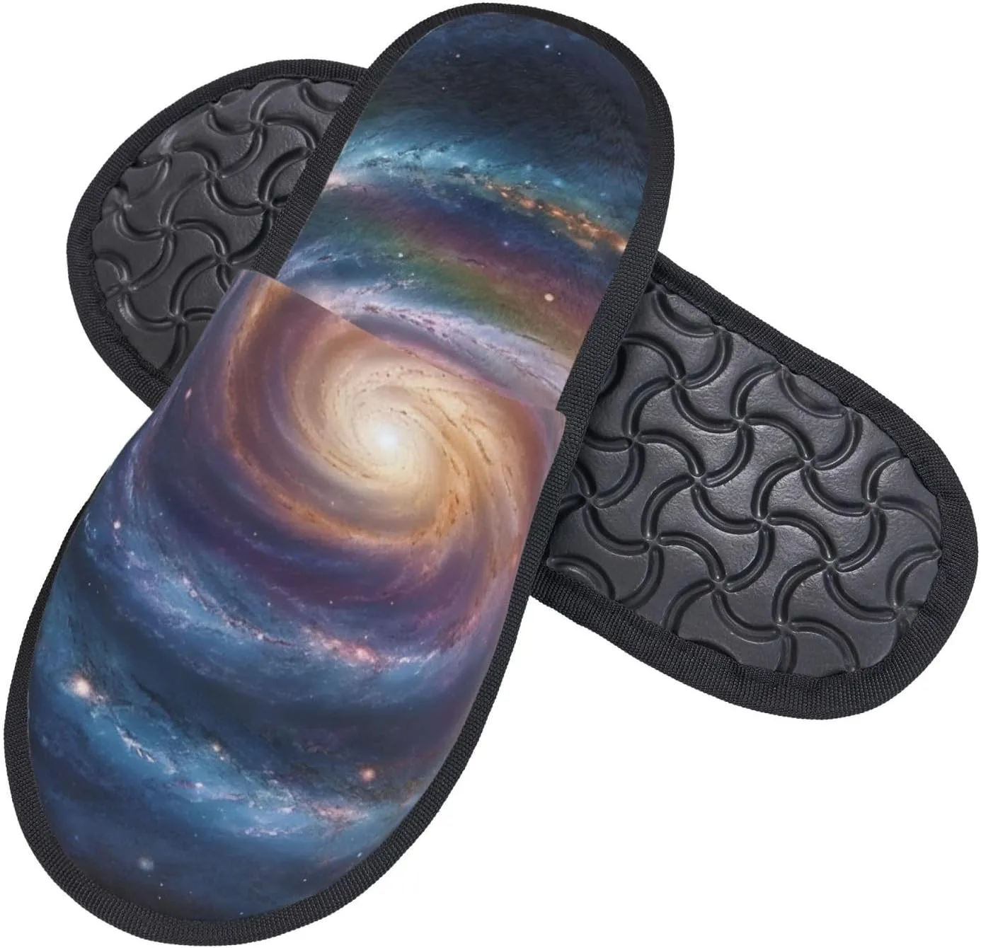 Space Spiral Cosmic Energy Furry House Slippers for Women Men Soft Fuzzy Slippers Indoor Casual Plush House Shoes