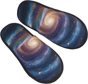 Space Spiral Cosmic Energy Furry House Slippers for Women Men Soft Fuzzy Slippers Indoor Casual Plush House Shoes