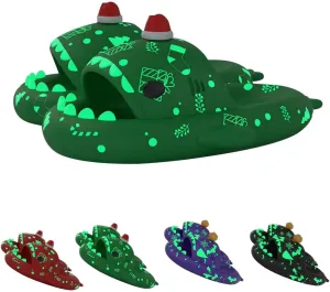 Spooky Shark Slides Glow In The Dark For Men Women, Halloween Christmas Shark Slippers, 3D Cartoon Cloudy Shark Slippers