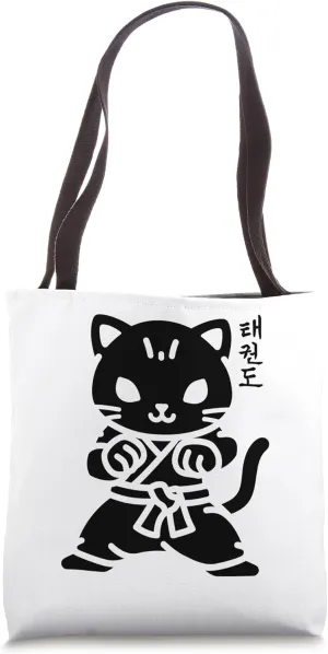 Sport martial art Korean writing cat taekwondo Tote Bag