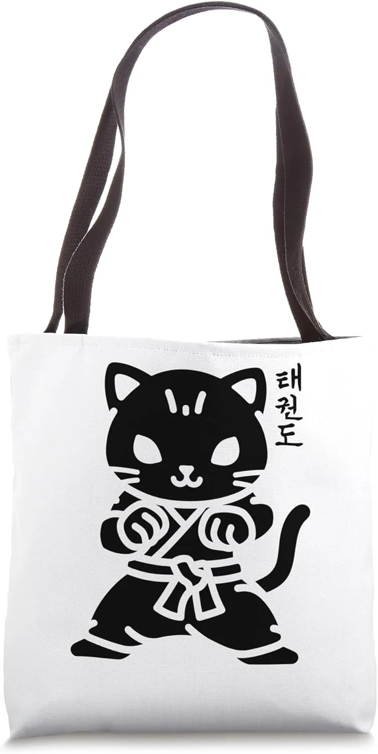 Sport martial art Korean writing cat taekwondo Tote Bag