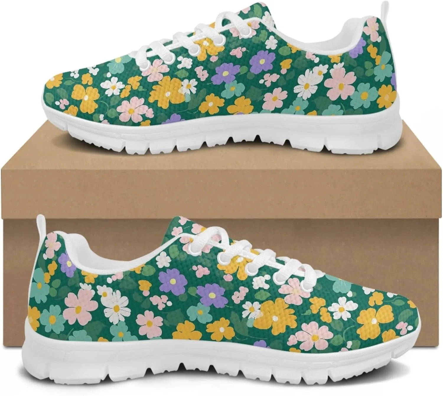 Sports Shoes for Women Trainer Running Travel Sneaker Causal Walking Low Heel Lace Up Teens Adults Sneakers Breathable