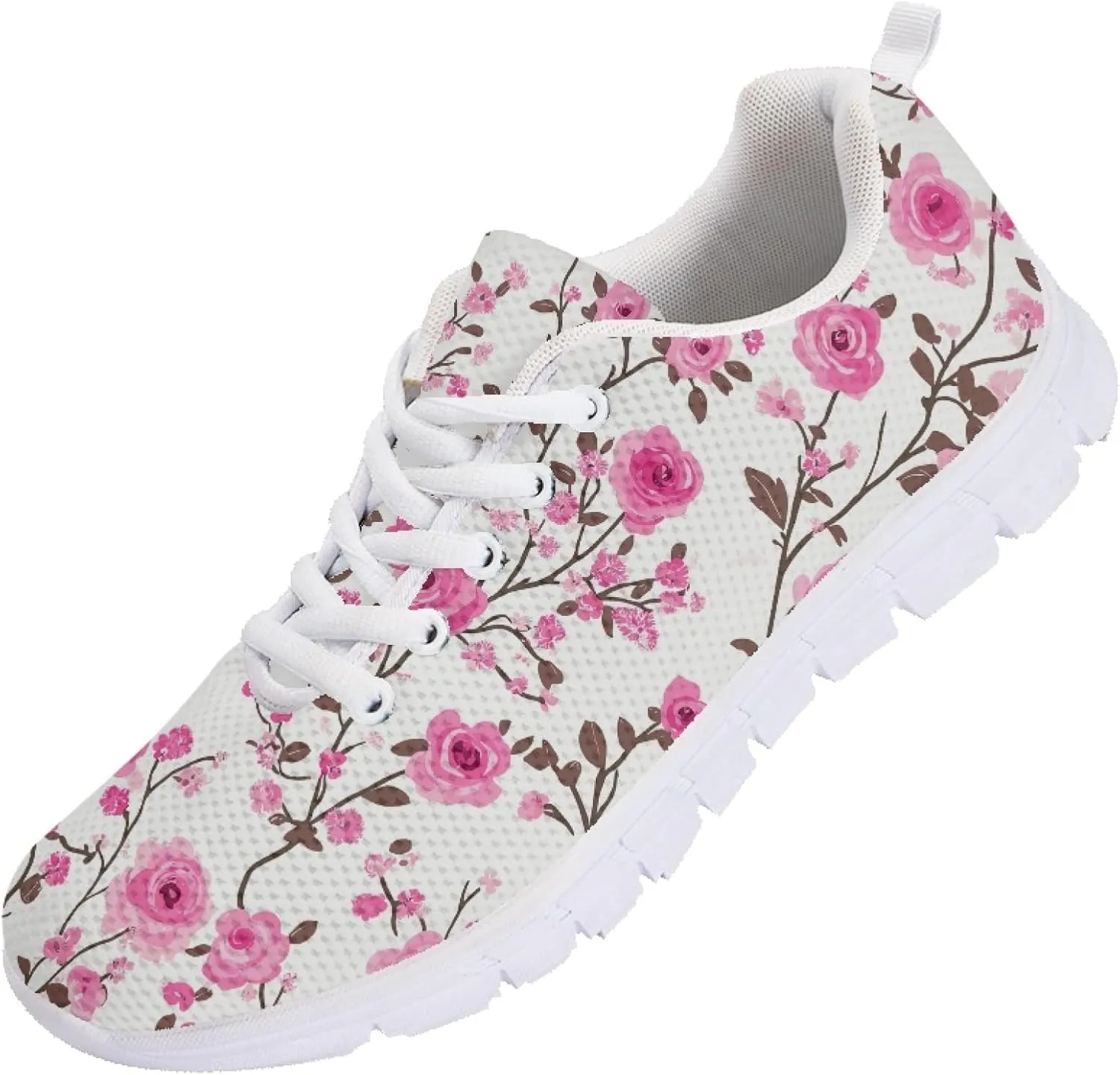Sports Shoes for Women Trainer Running Travel Sneaker Causal Walking Low Heel Lace Up Teens Adults Sneakers Breathable