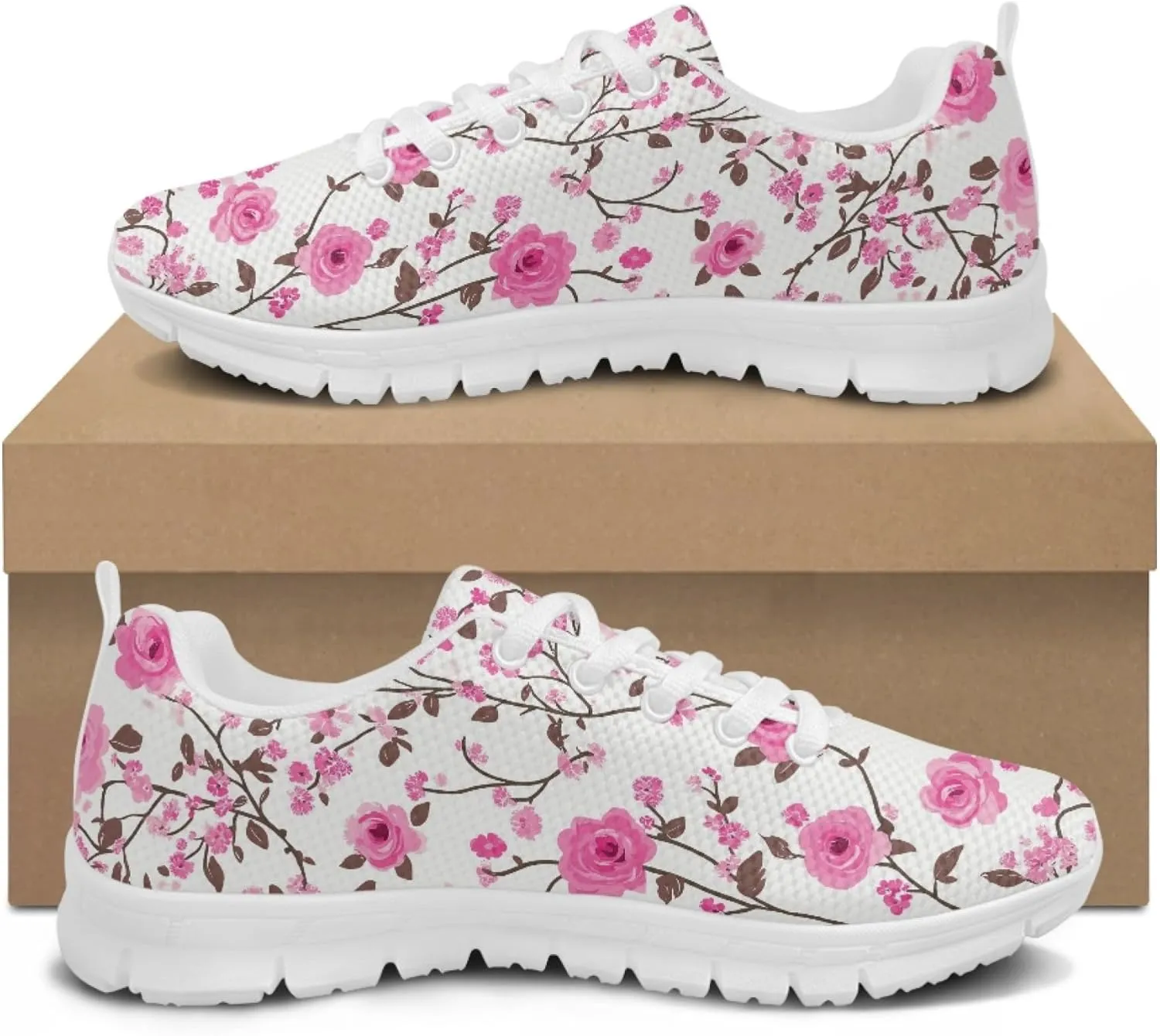Sports Shoes for Women Trainer Running Travel Sneaker Causal Walking Low Heel Lace Up Teens Adults Sneakers Breathable