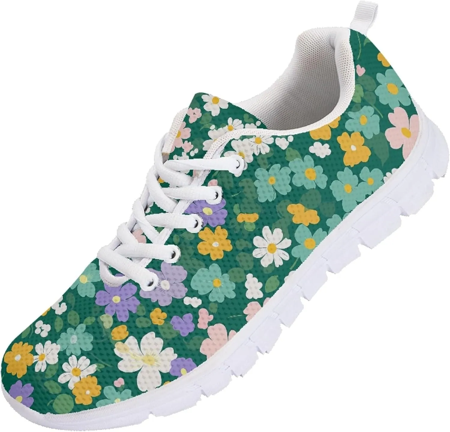 Sports Shoes for Women Trainer Running Travel Sneaker Causal Walking Low Heel Lace Up Teens Adults Sneakers Breathable