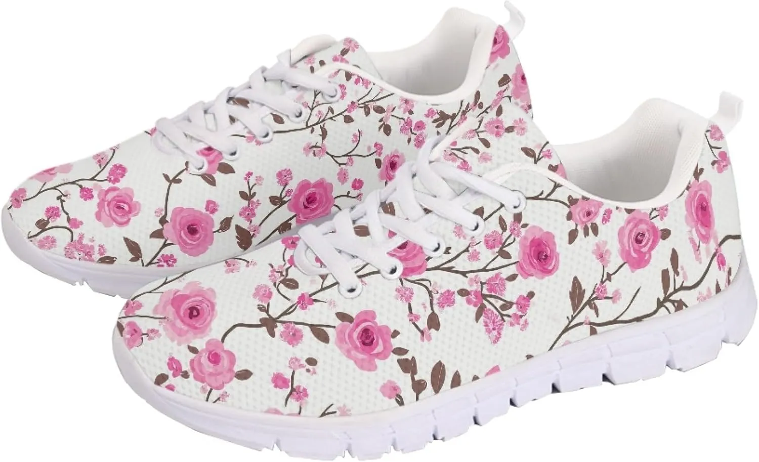 Sports Shoes for Women Trainer Running Travel Sneaker Causal Walking Low Heel Lace Up Teens Adults Sneakers Breathable