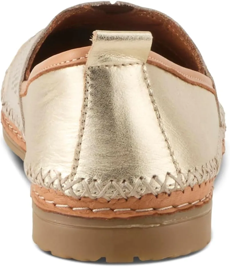 Spring Step Women's HIGHWEST Leather Slip-On Loafer with Perforated and Color-Blocked Whip-Stitch Detailing