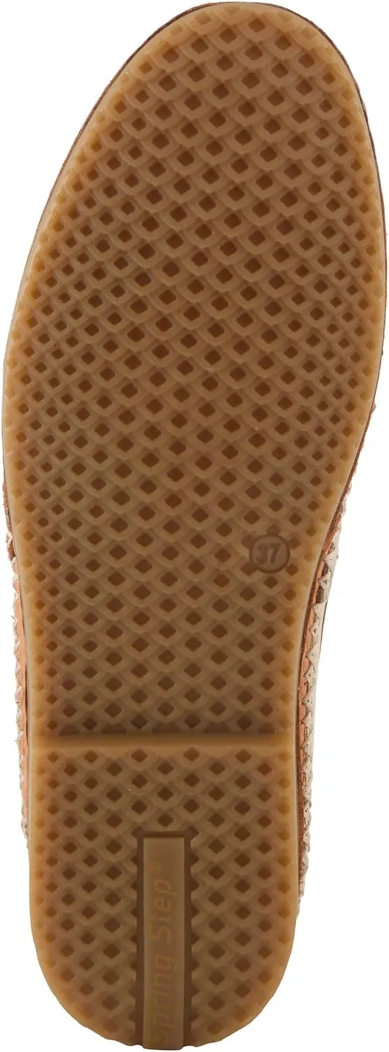 Spring Step Women's HIGHWEST Leather Slip-On Loafer with Perforated and Color-Blocked Whip-Stitch Detailing