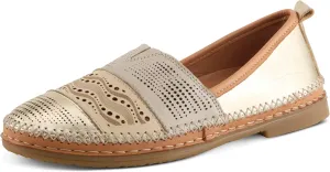 Spring Step Women's HIGHWEST Leather Slip-On Loafer with Perforated and Color-Blocked Whip-Stitch Detailing