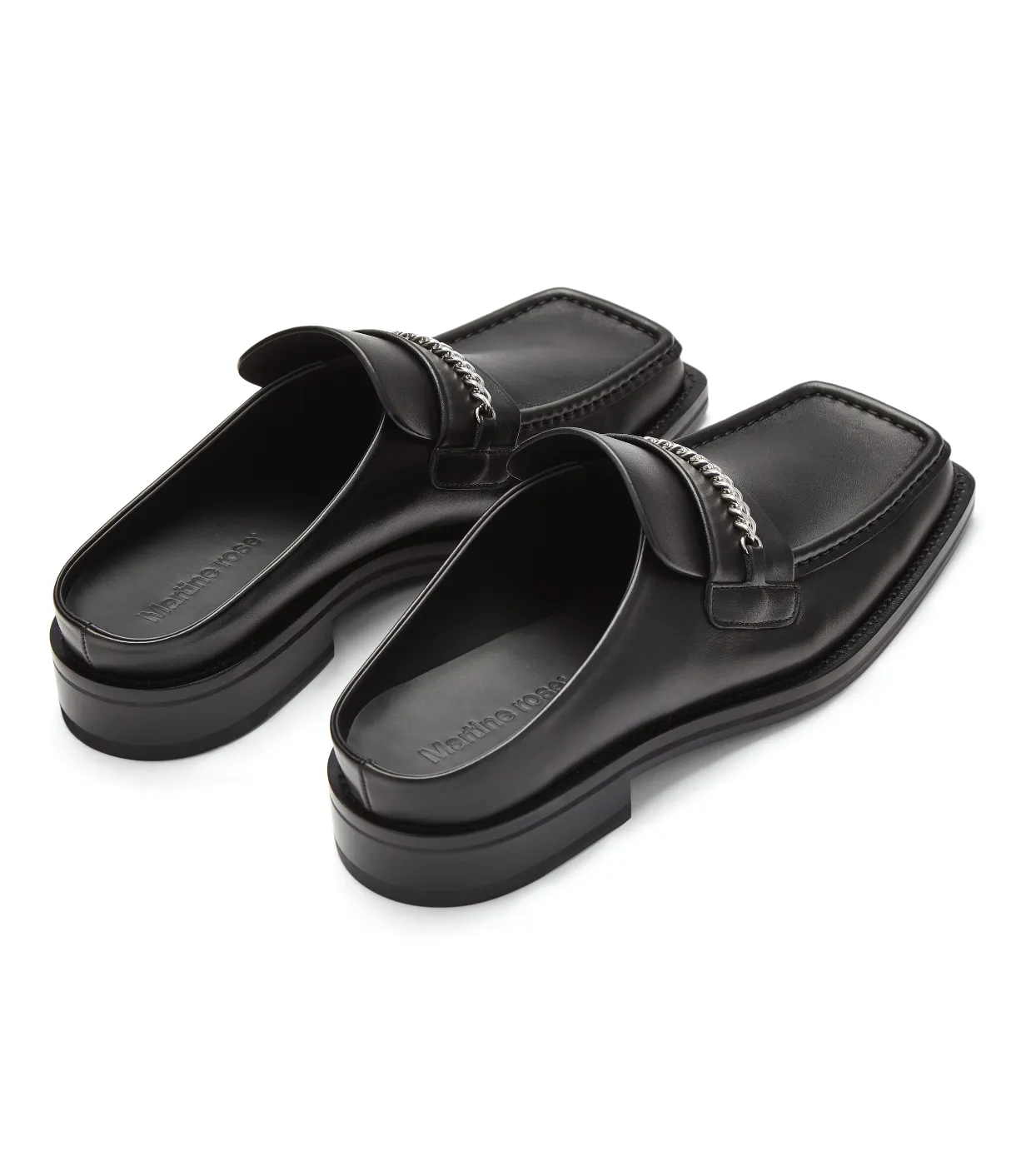 SQUARE TOE MULE MENS in BLACK