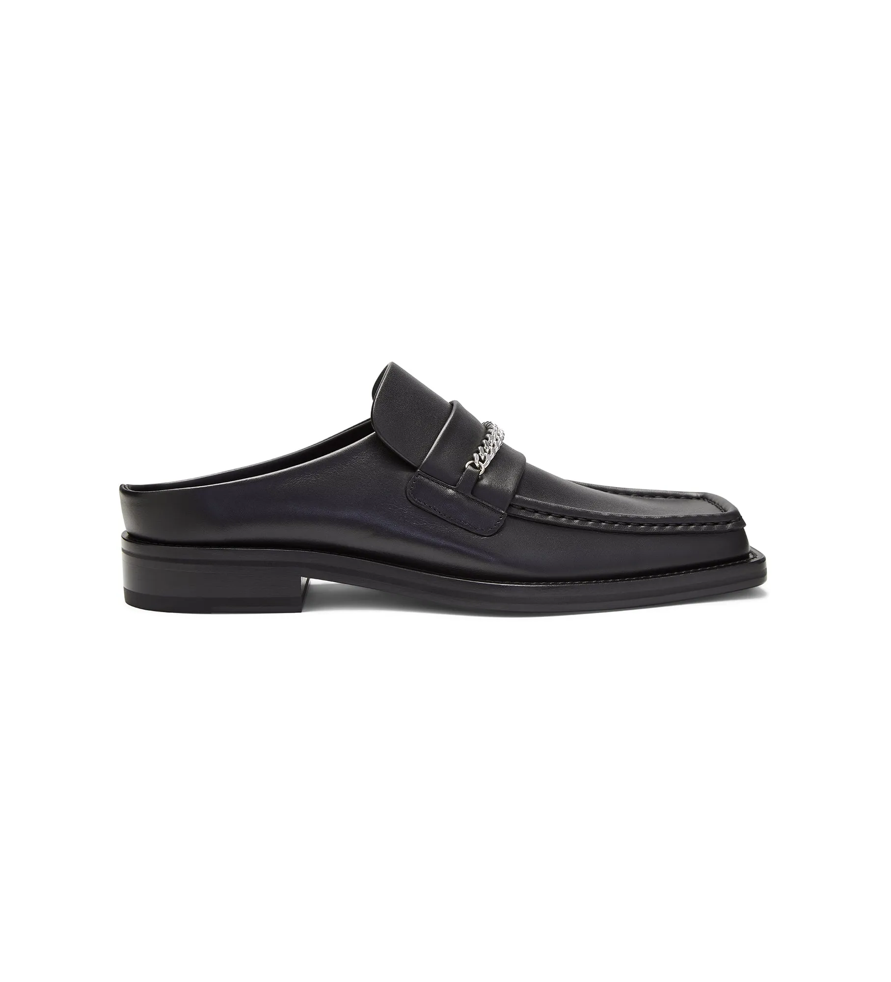 SQUARE TOE MULE MENS in BLACK