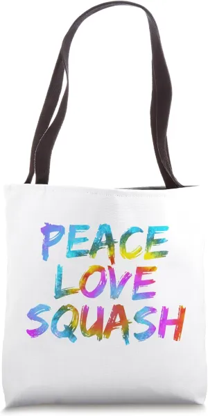 Squashspieler Squash Trainer Design Peace Love Squash Tote Bag