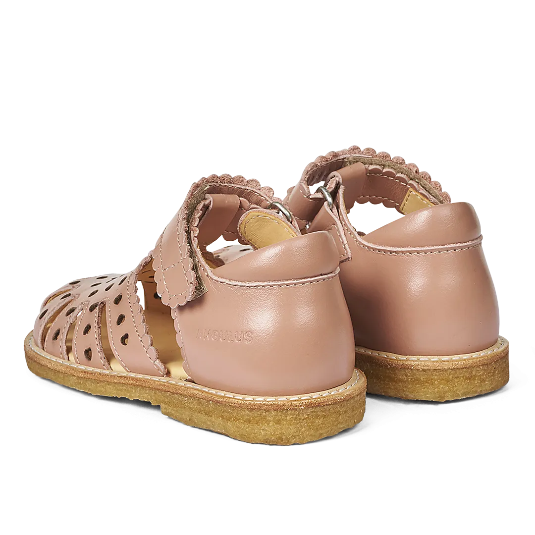 Starter sandal with mini-hearts and velcro closure
