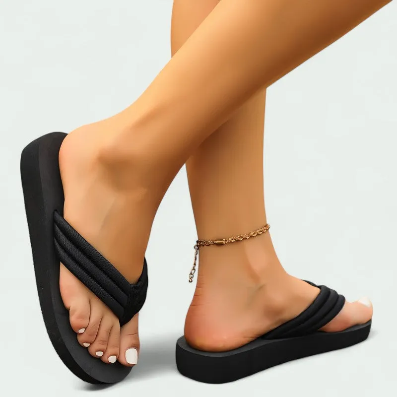 Strazoro | Thick Strap Flip-Flops with Cushioned Sole for Comfort (Women)