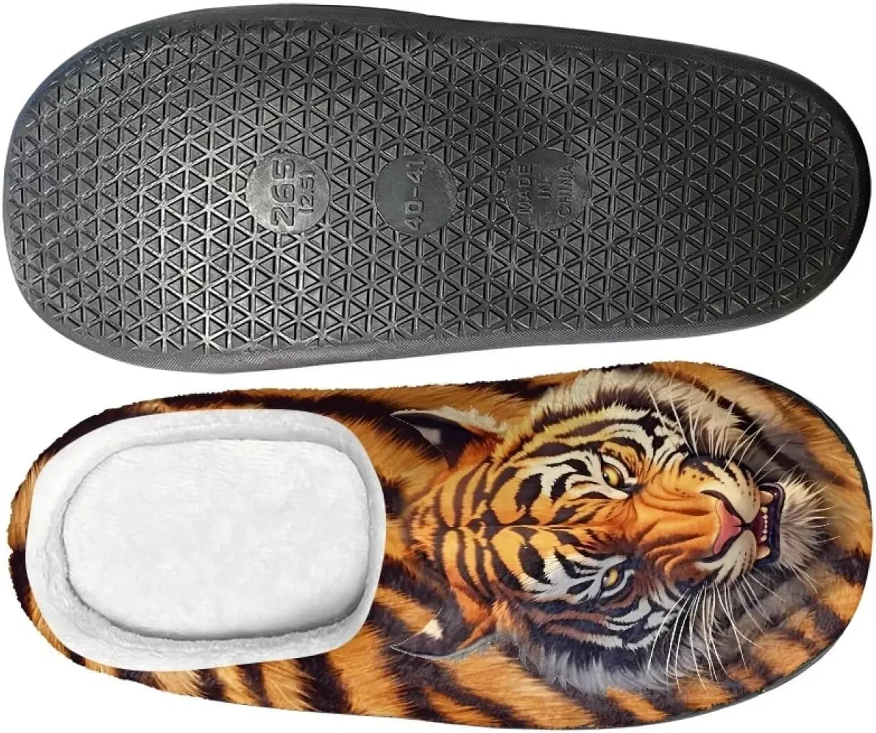 Sugar Skull Girl Grip Slippers Tiger Fluffy House Non Skid Microfiber Women Slipper Winter Indoor Shoes