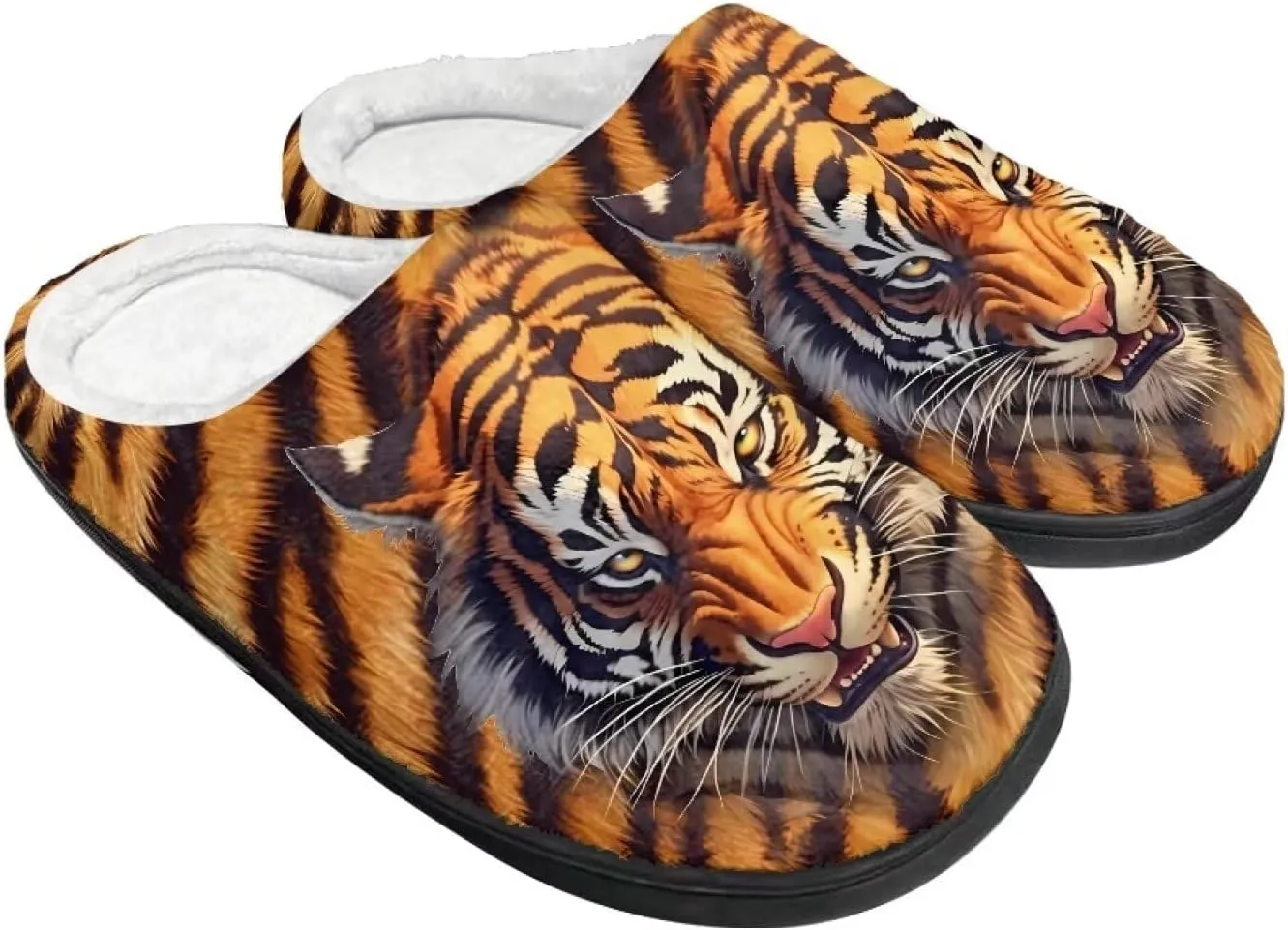 Sugar Skull Girl Grip Slippers Tiger Fluffy House Non Skid Microfiber Women Slipper Winter Indoor Shoes