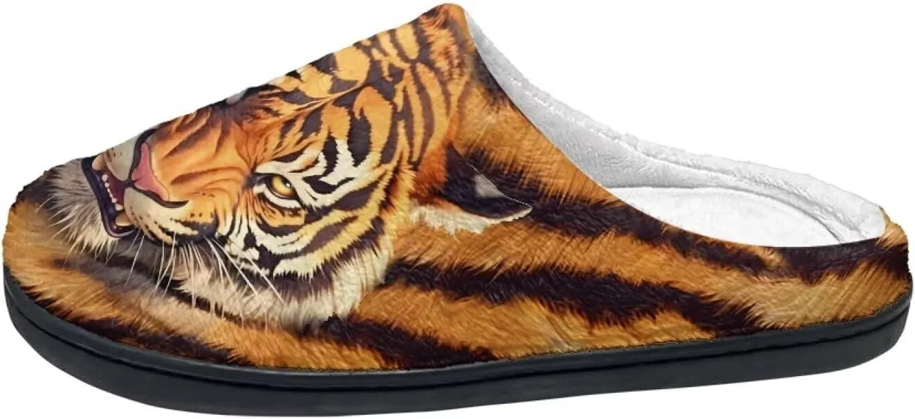 Sugar Skull Girl Grip Slippers Tiger Fluffy House Non Skid Microfiber Women Slipper Winter Indoor Shoes