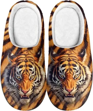 Sugar Skull Girl Grip Slippers Tiger Fluffy House Non Skid Microfiber Women Slipper Winter Indoor Shoes