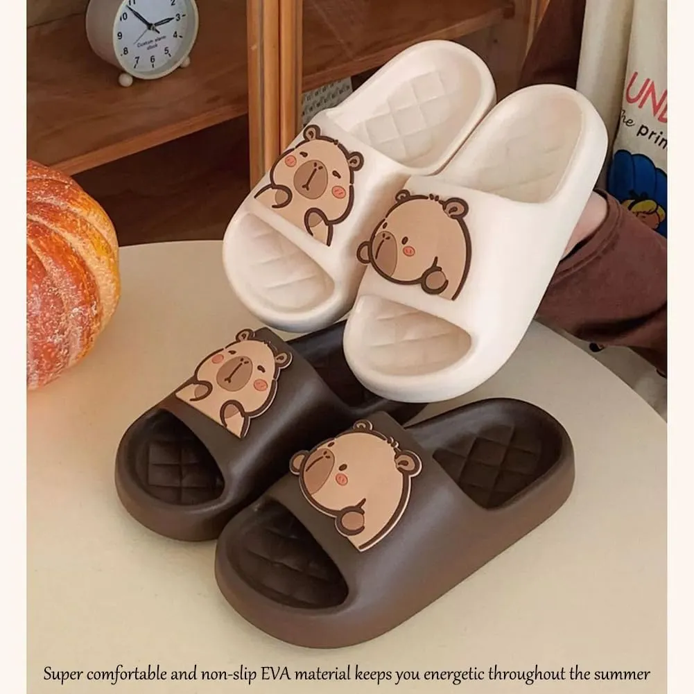 Summer Cute Capybara Women Men Slippers, Soft Non Slip Breathable Animal Funny Slides, Sandal Shower Flip Flops Shoes